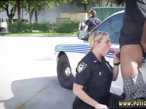 Blonde and Black Cop Suck Cock and Swallow